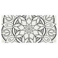 Mandala Drawing Dyes Page Banner And Sign 6  X 3  by Ravend