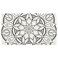 Mandala Drawing Dyes Page Banner And Sign 7  X 4  by Ravend