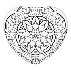 Mandala Drawing Dyes Page Heart Glass Fridge Magnet (4 Pack) by Ravend