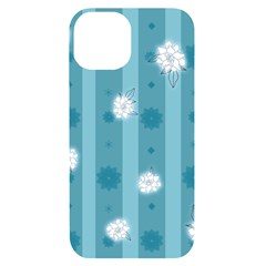 Gardenia Flowers White Blue Iphone 14 Black Uv Print Case by Ravend