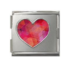 Abstract Background Texture Pattern Mega Link Heart Italian Charm (18mm) by Ravend