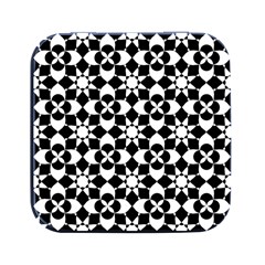 Mosaic Floral Repeat Pattern Square Metal Box (black) by Ravend