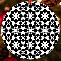 Mosaic Floral Repeat Pattern Uv Print Acrylic Ornament Round by Ravend