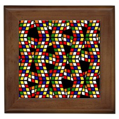 Graphic Pattern Rubiks Cube Cubes Framed Tile by Ravend