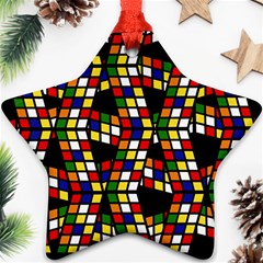 Graphic Pattern Rubiks Cube Cubes Ornament (star) by Ravend