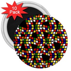 Graphic Pattern Rubiks Cube Cubes 3  Magnets (10 Pack)  by Ravend