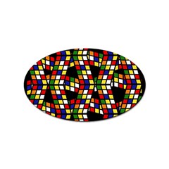 Graphic Pattern Rubiks Cube Cubes Sticker Oval (10 Pack) by Ravend