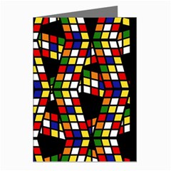 Graphic Pattern Rubiks Cube Cubes Greeting Cards (pkg Of 8) by Ravend