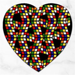 Graphic Pattern Rubiks Cube Cubes Jigsaw Puzzle (heart) by Ravend