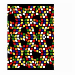 Graphic Pattern Rubiks Cube Cubes Large Garden Flag (two Sides) by Ravend