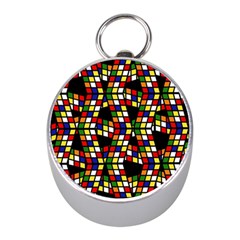 Graphic Pattern Rubiks Cube Cubes Mini Silver Compasses by Ravend