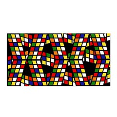 Graphic Pattern Rubiks Cube Cubes Satin Wrap 35  X 70  by Ravend