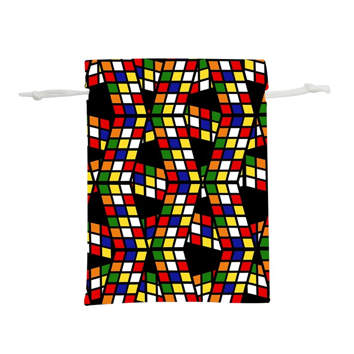 Graphic Pattern Rubiks Cube Cubes Lightweight Drawstring Pouch (S)