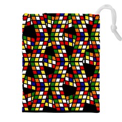 Graphic Pattern Rubiks Cube Cubes Drawstring Pouch (5xl) by Ravend