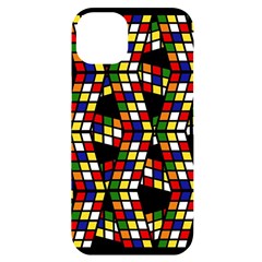 Graphic Pattern Rubiks Cube Cubes Iphone 14 Plus Black Uv Print Case by Ravend