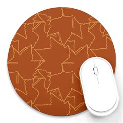 Autumn Leaves Repeat Pattern Round Mousepad by Ravend