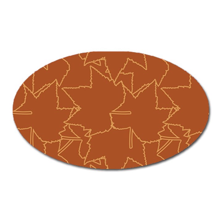 Autumn Leaves Repeat Pattern Oval Magnet