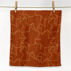 Autumn Leaves Repeat Pattern Face Towel by Ravend