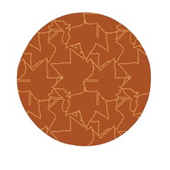 Autumn Leaves Repeat Pattern Mini Round Pill Box by Ravend