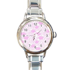 Peony Asia Spring Flowers Natural Round Italian Charm Watch by Ravend