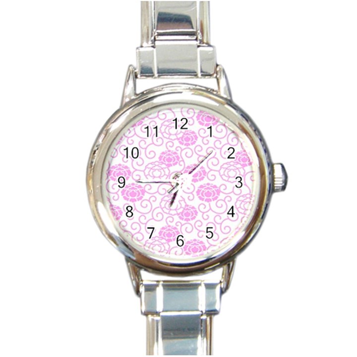 Peony Asia Spring Flowers Natural Round Italian Charm Watch