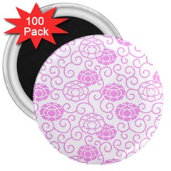 Peony Asia Spring Flowers Natural 3  Magnets (100 Pack) by Ravend