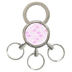 Peony Asia Spring Flowers Natural 3-ring Key Chain by Ravend