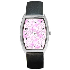 Peony Asia Spring Flowers Natural Barrel Style Metal Watch by Ravend