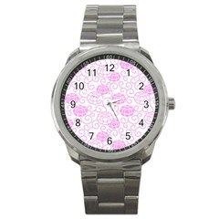 Peony Asia Spring Flowers Natural Sport Metal Watch by Ravend