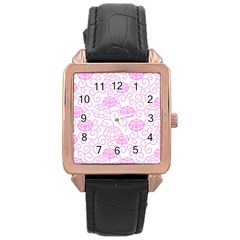 Peony Asia Spring Flowers Natural Rose Gold Leather Watch  by Ravend