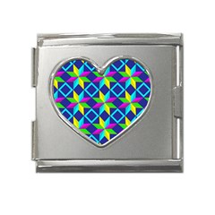 Pattern Star Abstract Background Mega Link Heart Italian Charm (18mm) by Ravend