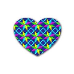 Pattern Star Abstract Background Rubber Coaster (heart) by Ravend