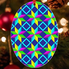 Pattern Star Abstract Background Uv Print Acrylic Ornament Oval by Ravend