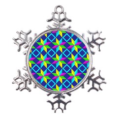 Pattern Star Abstract Background Metal Large Snowflake Ornament by Ravend