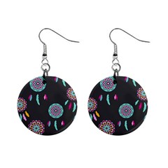 Dreamcatcher Seamless American Mini Button Earrings by Ravend