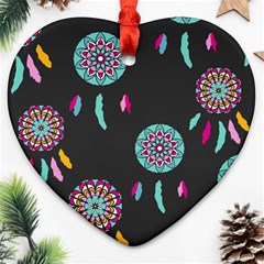 Dreamcatcher Seamless American Heart Ornament (two Sides) by Ravend