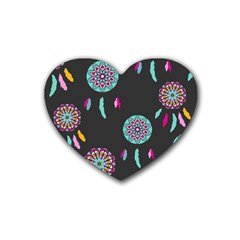 Dreamcatcher Seamless American Rubber Heart Coaster (4 Pack) by Ravend