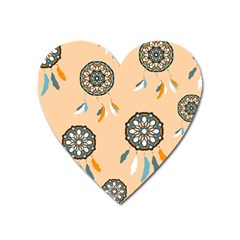 Dreamcatcher Pattern Pen Background Heart Magnet by Ravend