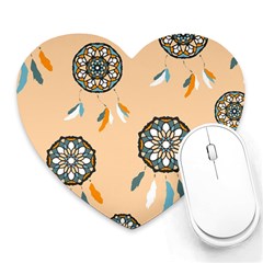 Dreamcatcher Pattern Pen Background Heart Mousepad by Ravend