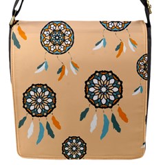 Dreamcatcher Pattern Pen Background Flap Closure Messenger Bag (s) by Ravend