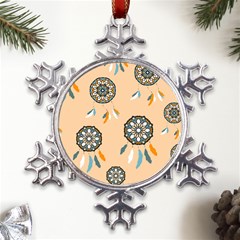 Dreamcatcher Pattern Pen Background Metal Large Snowflake Ornament by Ravend