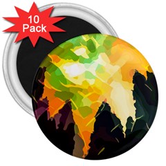 Forest Trees Nature Wood Green 3  Magnets (10 Pack)  by Ravend