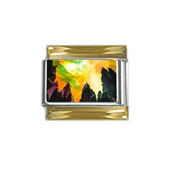 Forest Trees Nature Wood Green Gold Trim Italian Charm (9mm) by Ravend