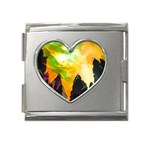 Forest Trees Nature Wood Green Mega Link Heart Italian Charm (18mm) Front