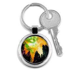 Forest Trees Nature Wood Green Key Chain (round) by Ravend