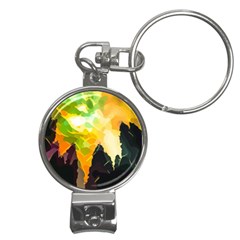 Forest Trees Nature Wood Green Nail Clippers Key Chain by Ravend