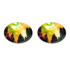 Forest Trees Nature Wood Green Cufflinks (oval) by Ravend