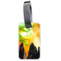 Forest Trees Nature Wood Green Luggage Tag (two Sides) by Ravend