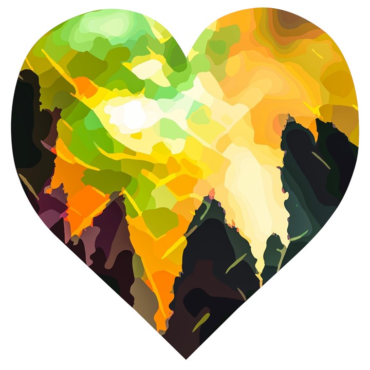 Forest Trees Nature Wood Green Wooden Puzzle Heart