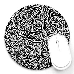 Flames Fire Pattern Digital Art Round Mousepad by Ravend